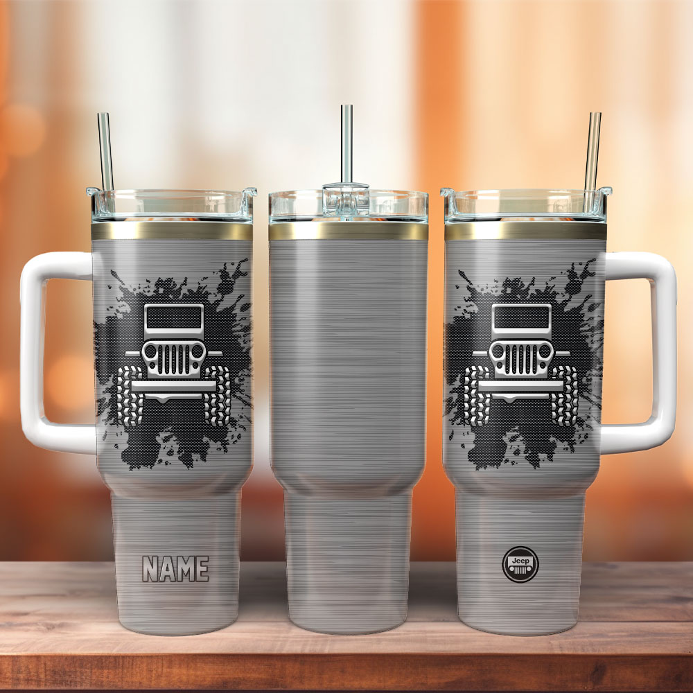 Metal Jeep Custom Stanley Cup 40 oz 30 oz Tumbler With Handle
