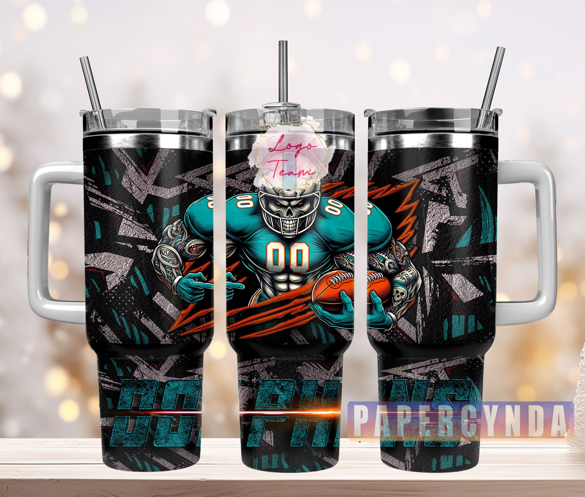 Miami Dolphins Custom Stanley Cup 40 oz 30 oz Tumbler With Handle