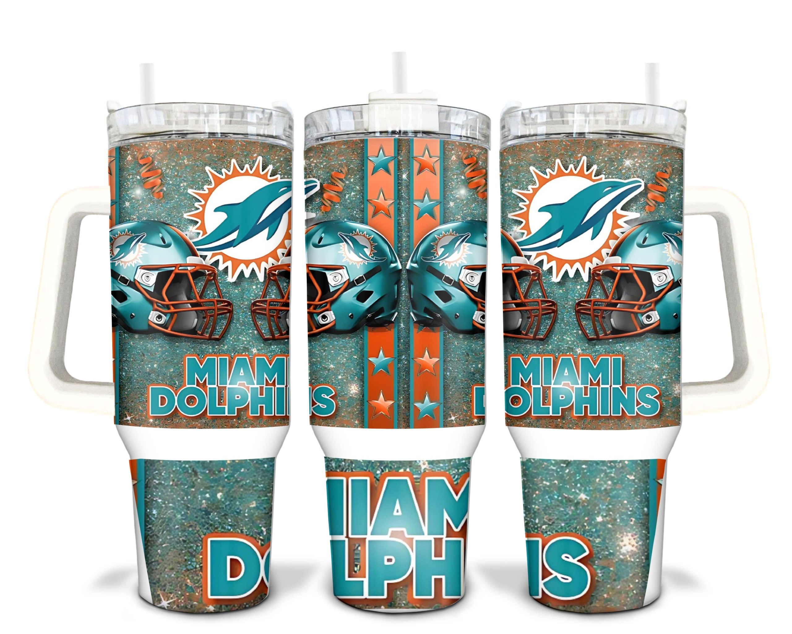 Miami Dolphins NFL Custom Stanley Cup 40 oz 30 oz Tumbler With Handle