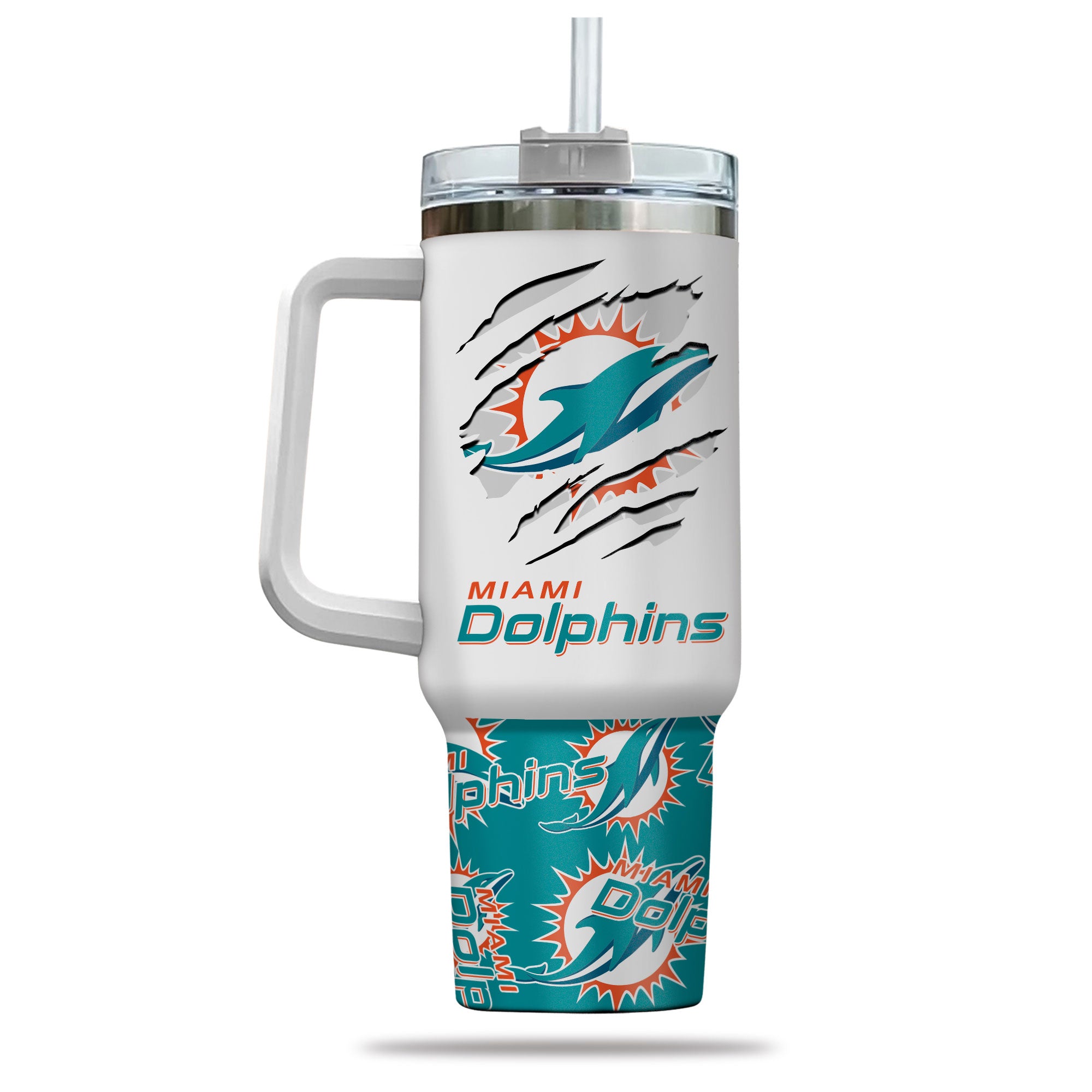 Miami Dolphins NFL Custom Stanley Cup 40 oz 30 oz Tumbler With Handle