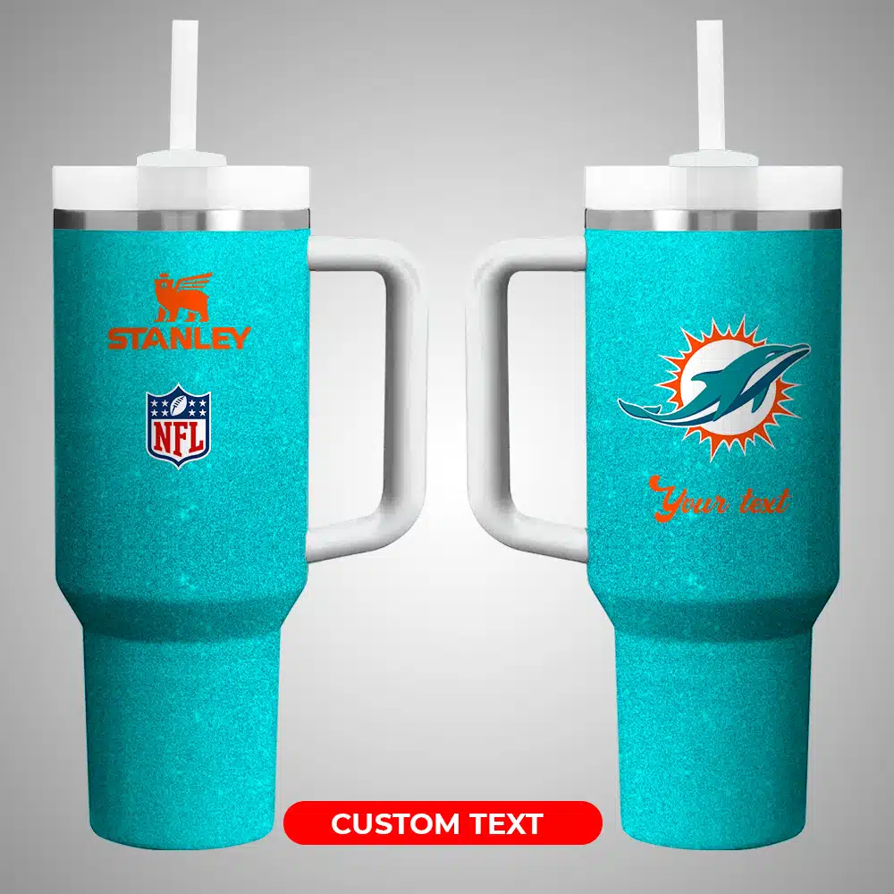 Miami Dolphins NFL Custom Stanley Cup 40 oz 30 oz Tumbler With Handle