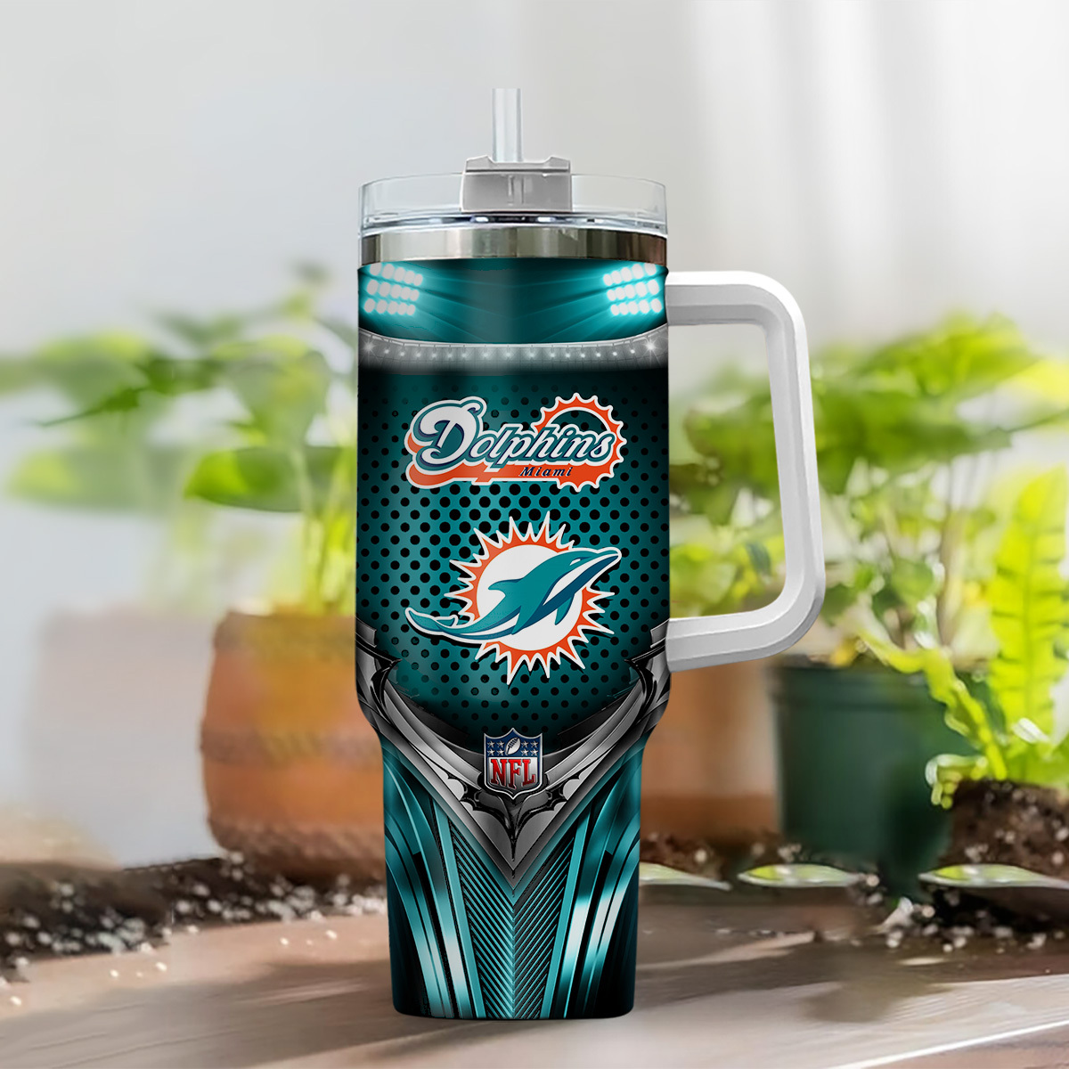 Miami Dolphins NFL Nutrition Facts Custom Stanley Cup 40 oz 30 oz Tumbler With Handle
