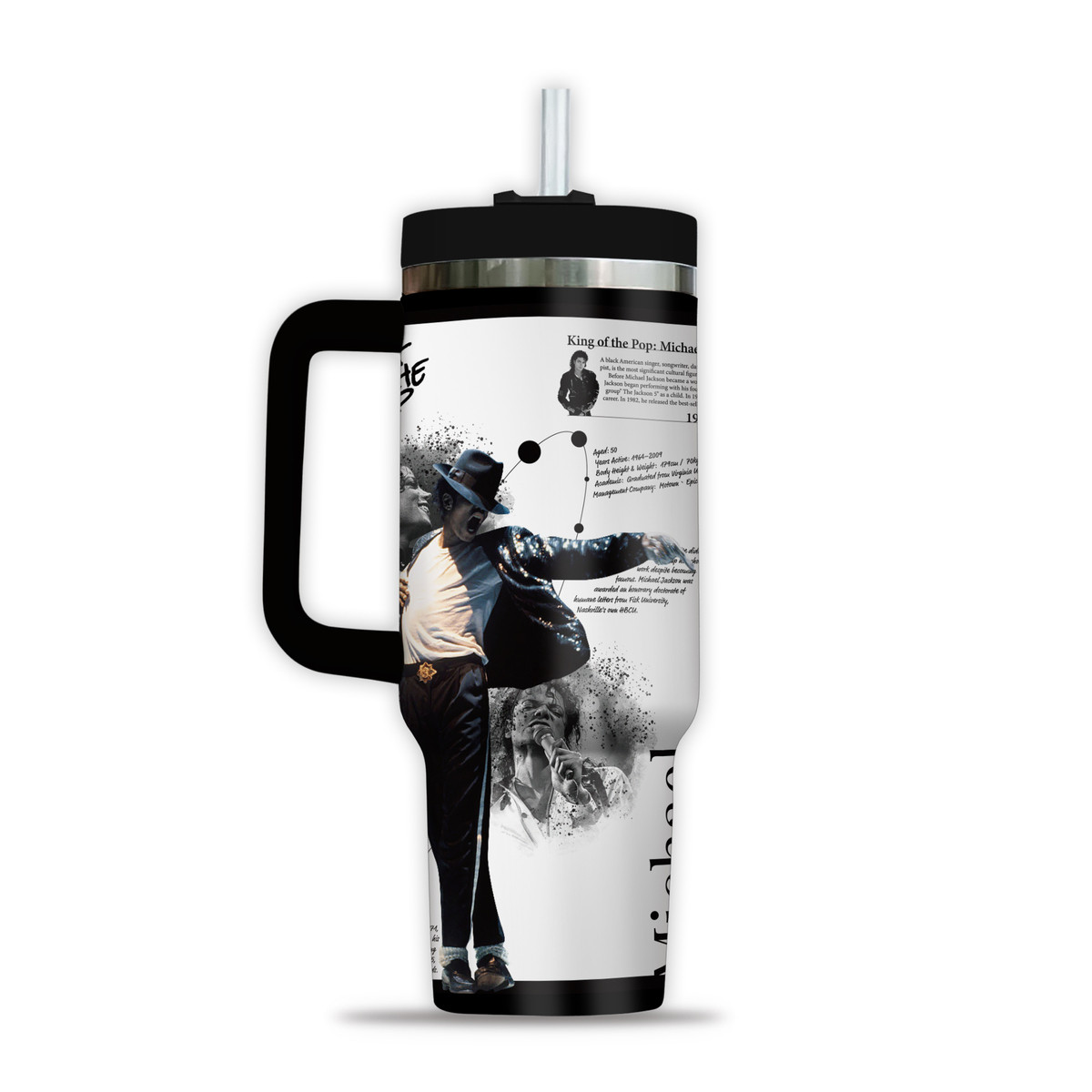 Michael Jackson Music Custom Stanley Cup 40 oz 30 oz Tumbler With Handle