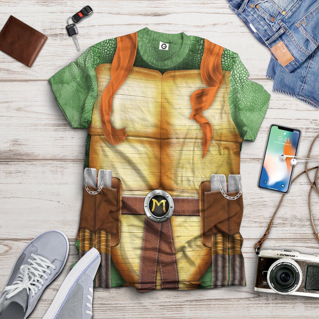 Michelangelo TMNT Mike Mikey Cosplay Costume Hoodie Sweatshirt T-Shirt Sweatpants Tracksuit - Stormmerch Exclusive