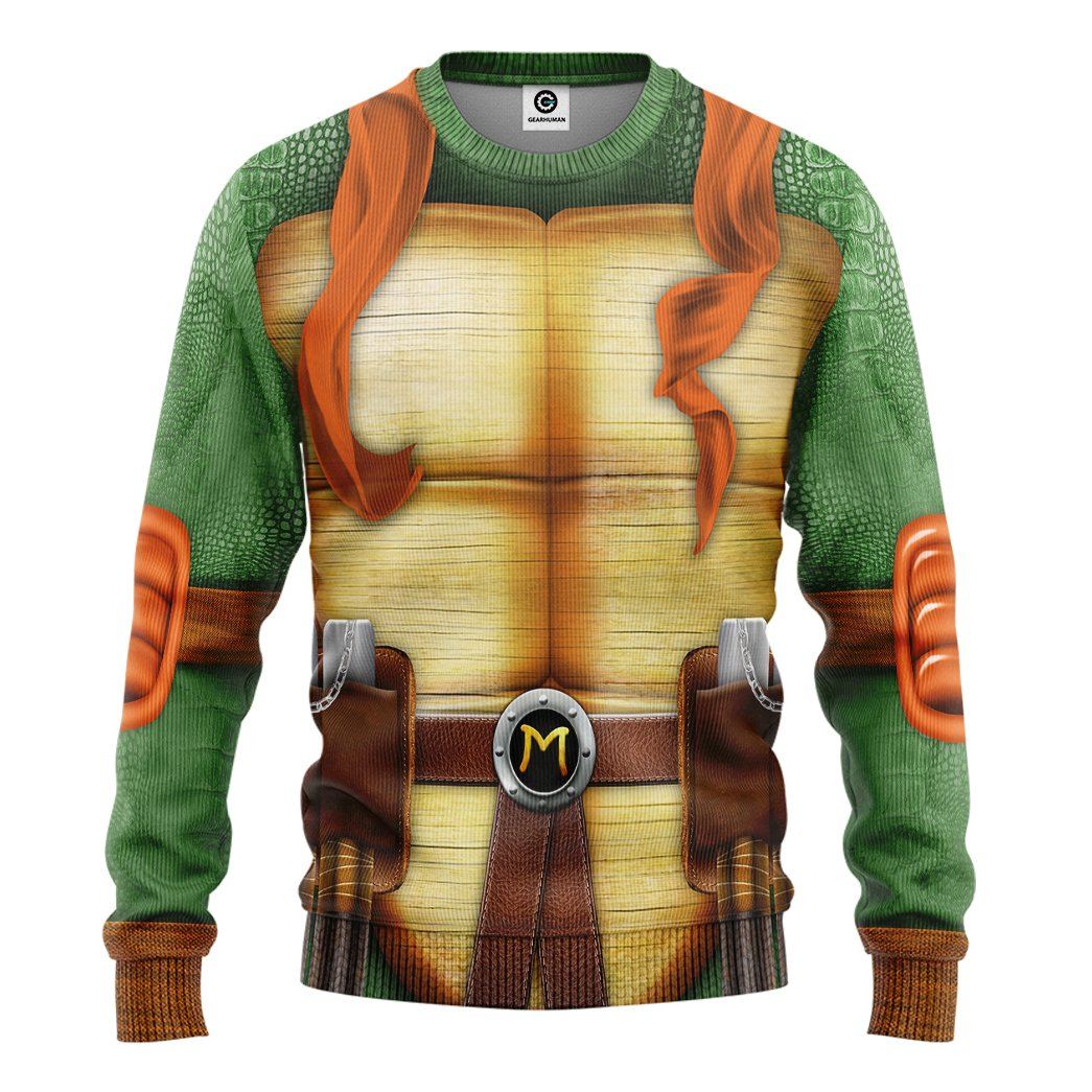 Michelangelo TMNT Mike Mikey Cosplay Costume Hoodie Sweatshirt T-Shirt Sweatpants Tracksuit - Stormmerch Exclusive