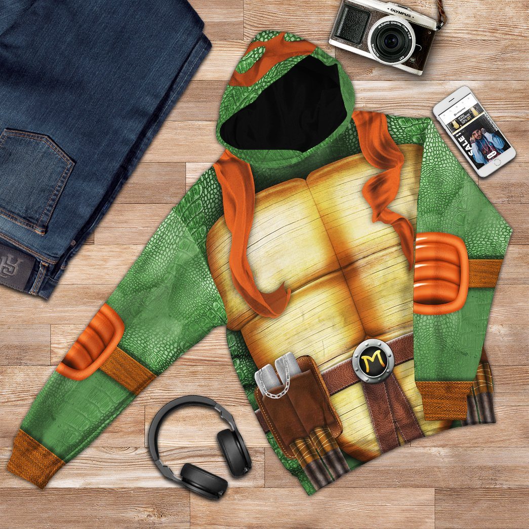 Michelangelo TMNT Mike Mikey Cosplay Costume Hoodie Sweatshirt T-Shirt Sweatpants Tracksuit - Stormmerch Exclusive