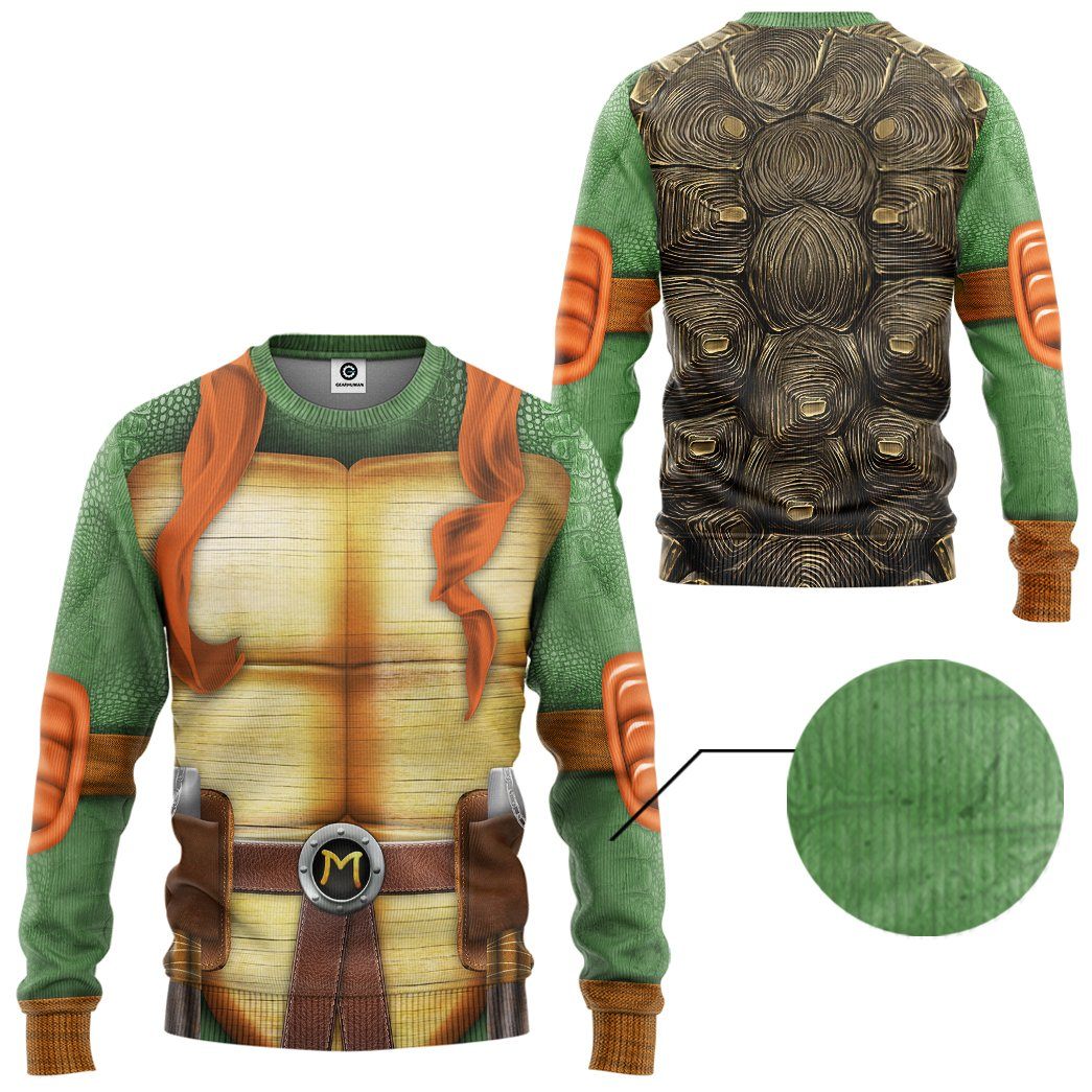 Michelangelo TMNT Mike Mikey Cosplay Costume Hoodie Sweatshirt T-Shirt Sweatpants Tracksuit - Stormmerch Exclusive