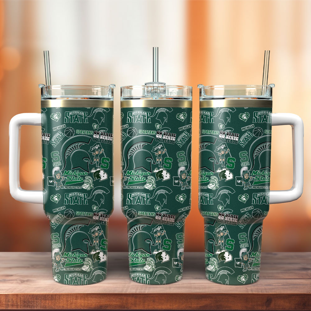 Michigan State Spartans NCAA Sport Custom Stanley Cup 40 oz 30 oz Tumbler With Handle