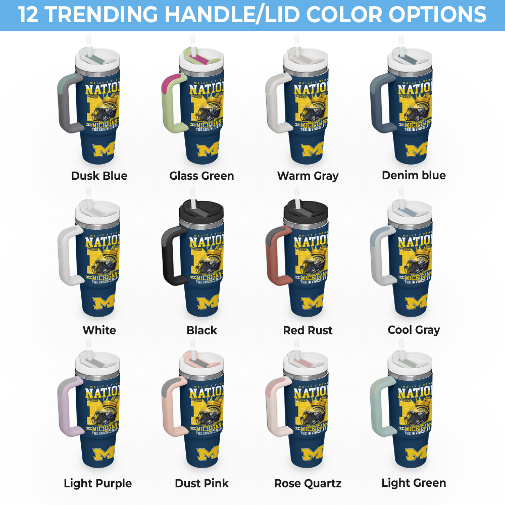 Michigan Wolverines Football NCAA Custom Stanley Cup 40 oz 30 oz Tumbler With Handle