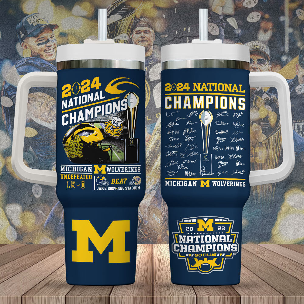 Michigan Wolverines Football NCAA Custom Stanley Cup 40 oz 30 oz Tumbler With Handle