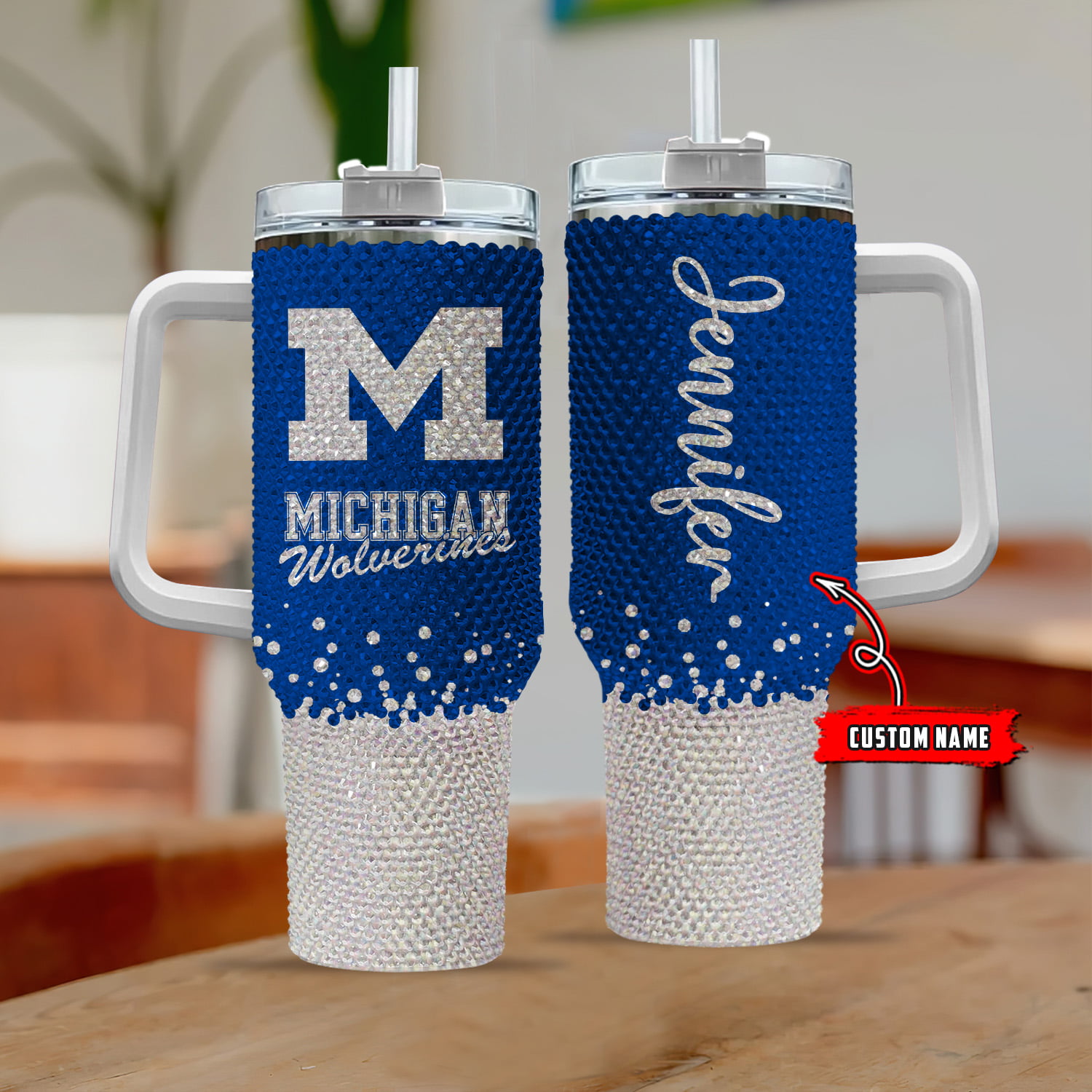 Michigan Wolverines NCAA Custom Stanley Cup 40 oz 30 oz Tumbler With Handle
