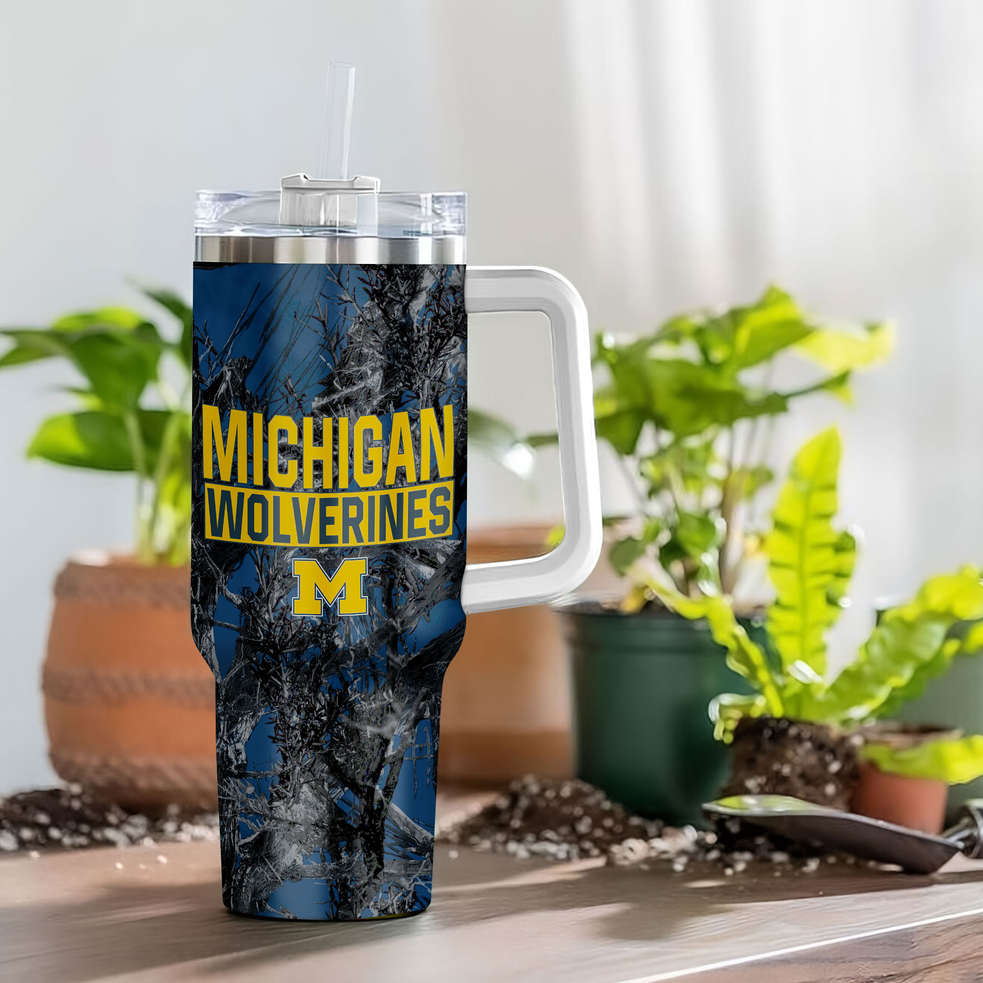 Michigan Wolverines NCAA Hunting Custom Stanley Cup 40 oz 30 oz Tumbler With Handle
