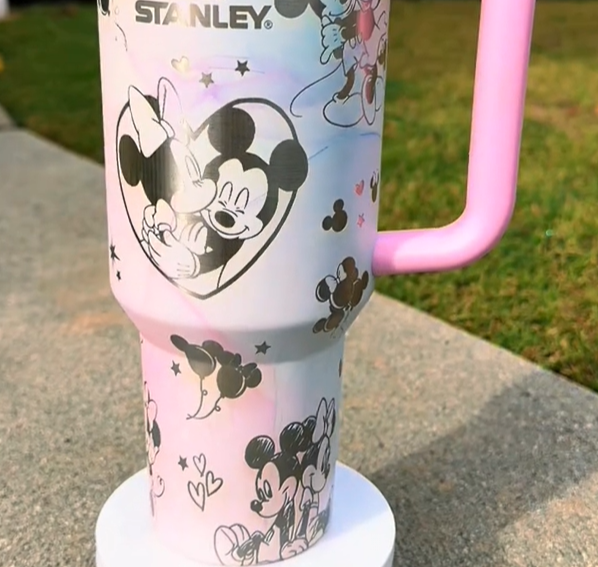 Mickey And Minnie Cartoon Custom Stanley Cup 40 oz 30 oz Tumbler With Handle