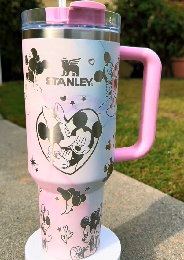 Mickey And Minnie Cartoon Custom Stanley Cup 40 oz 30 oz Tumbler With Handle