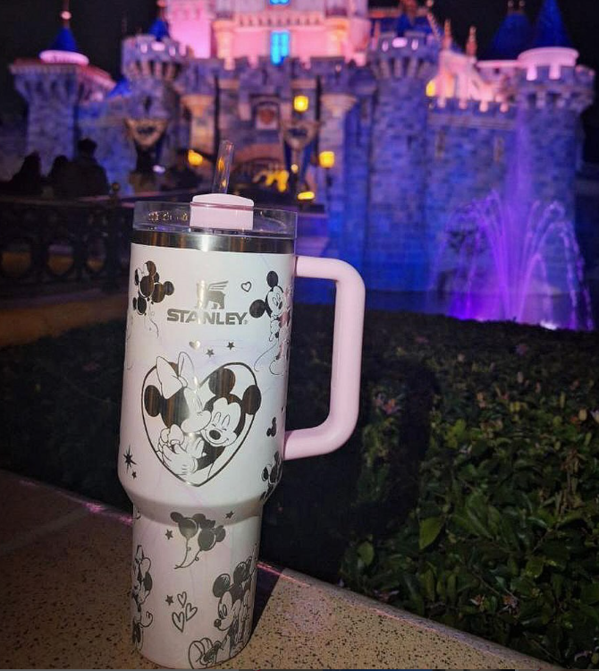 Mickey And Minnie Cartoon Custom Stanley Cup 40 oz 30 oz Tumbler With Handle