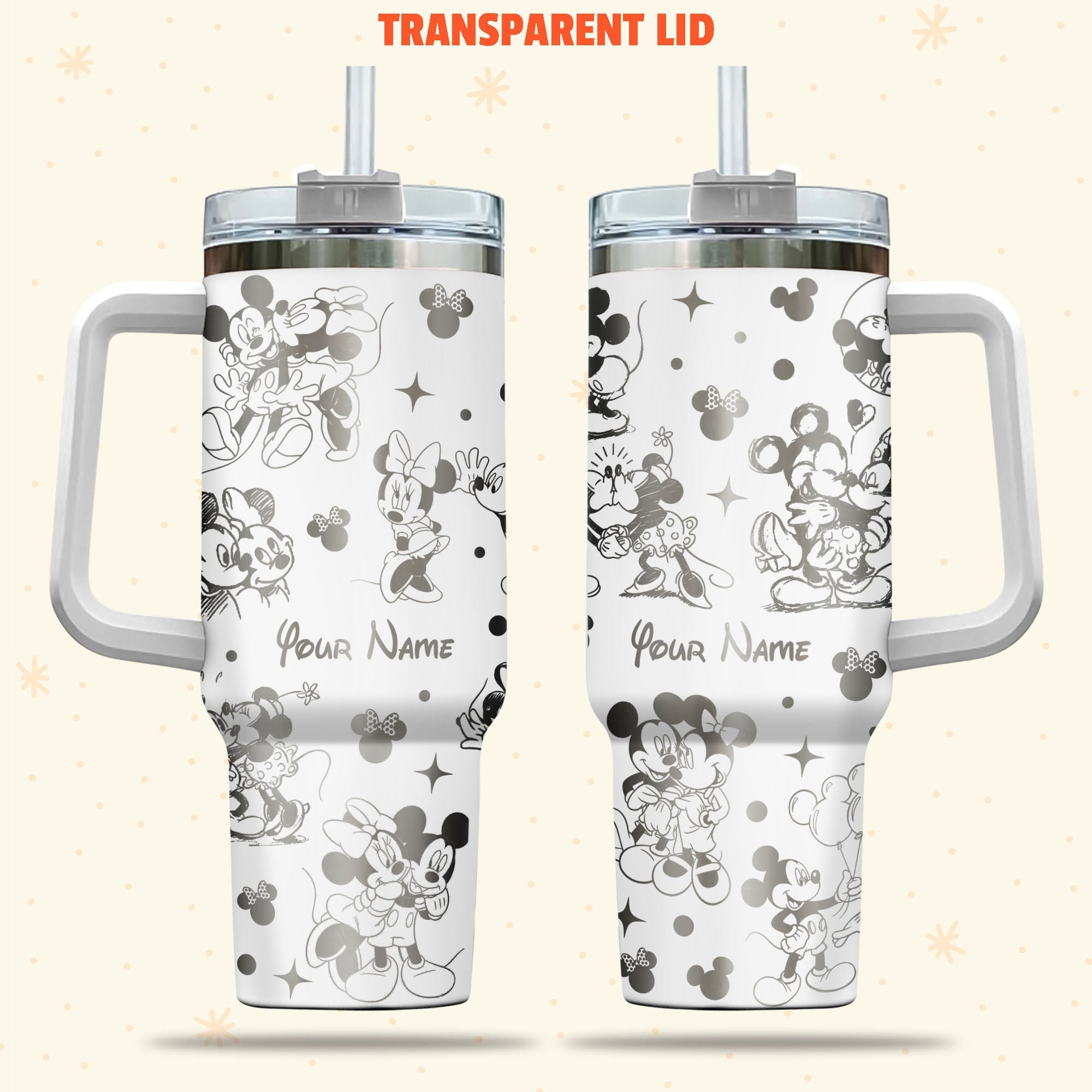 Mickey And Minnie Mouse Disney Cartoon Custom Stanley Cup 40 oz 30 oz Tumbler With Handle