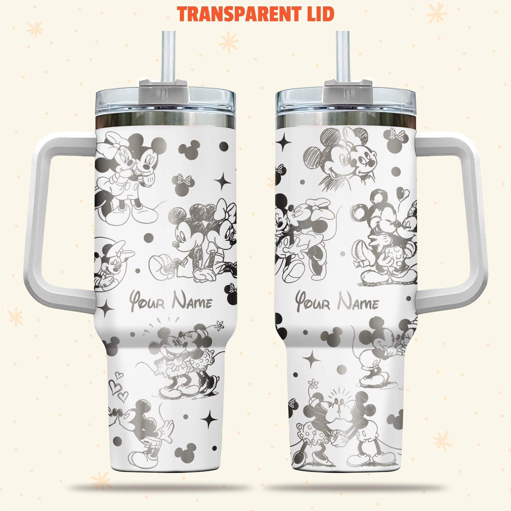 Mickey And Minnie Mouse Disney Cartoon Custom Stanley Cup 40 oz 30 oz Tumbler With Handle