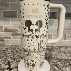 Mickey And Minnie With Castle Cartoon Custom Stanley Cup 40 oz 30 oz Tumbler With Handle