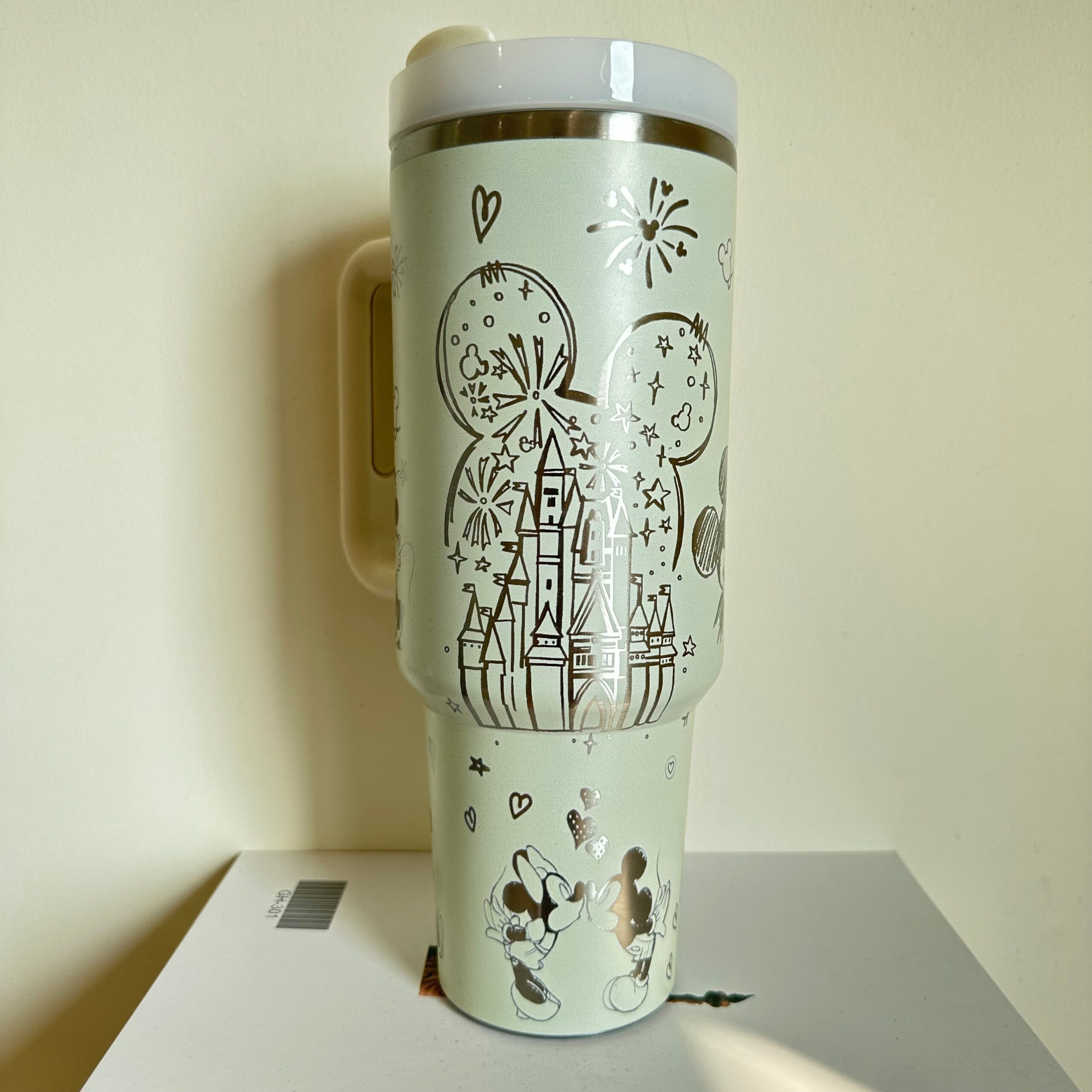 Mickey And Minnie With Castle Cartoon Custom Stanley Cup 40 oz 30 oz Tumbler With Handle