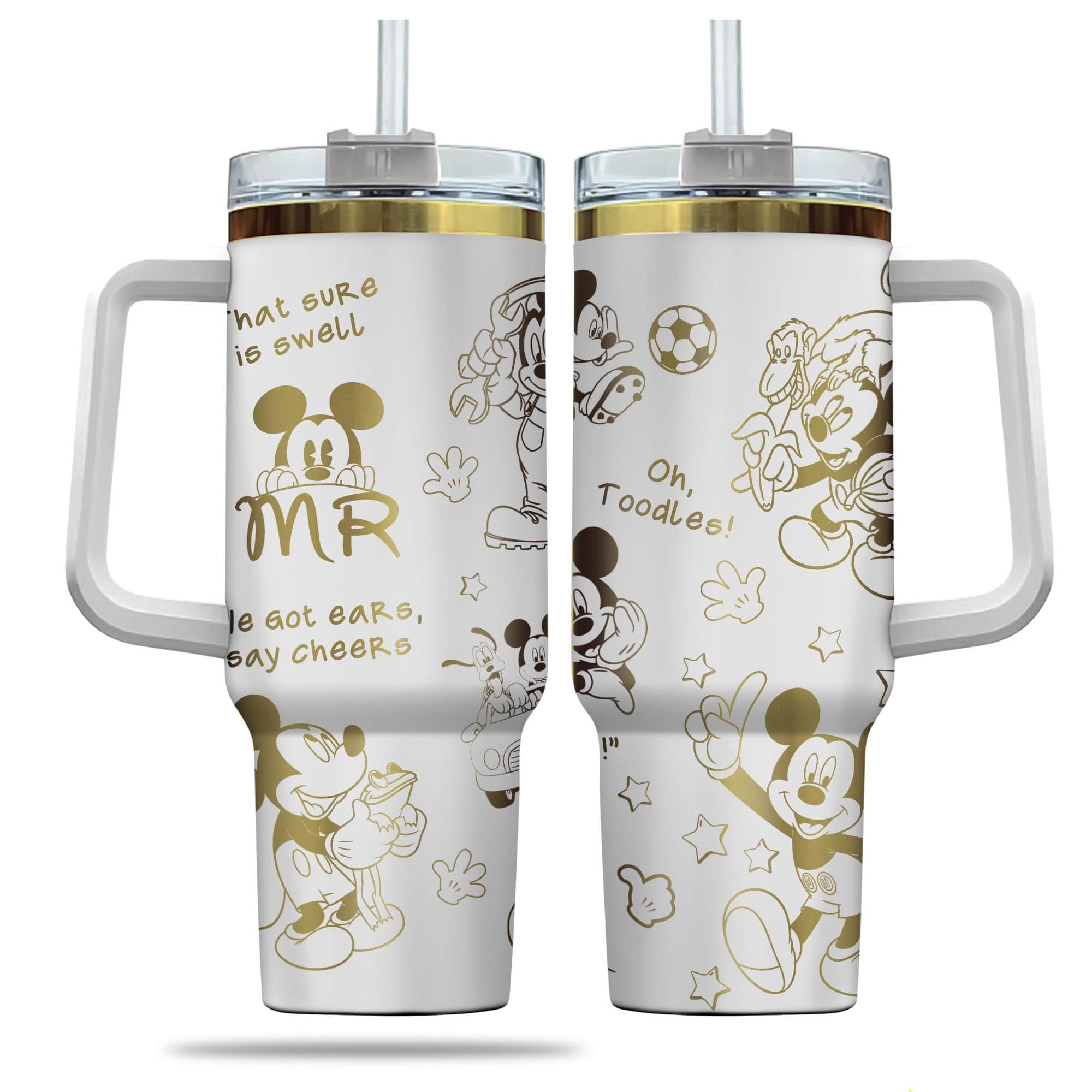 Mickey Cartoon Custom Stanley Cup 40 oz 30 oz Tumbler With Handle