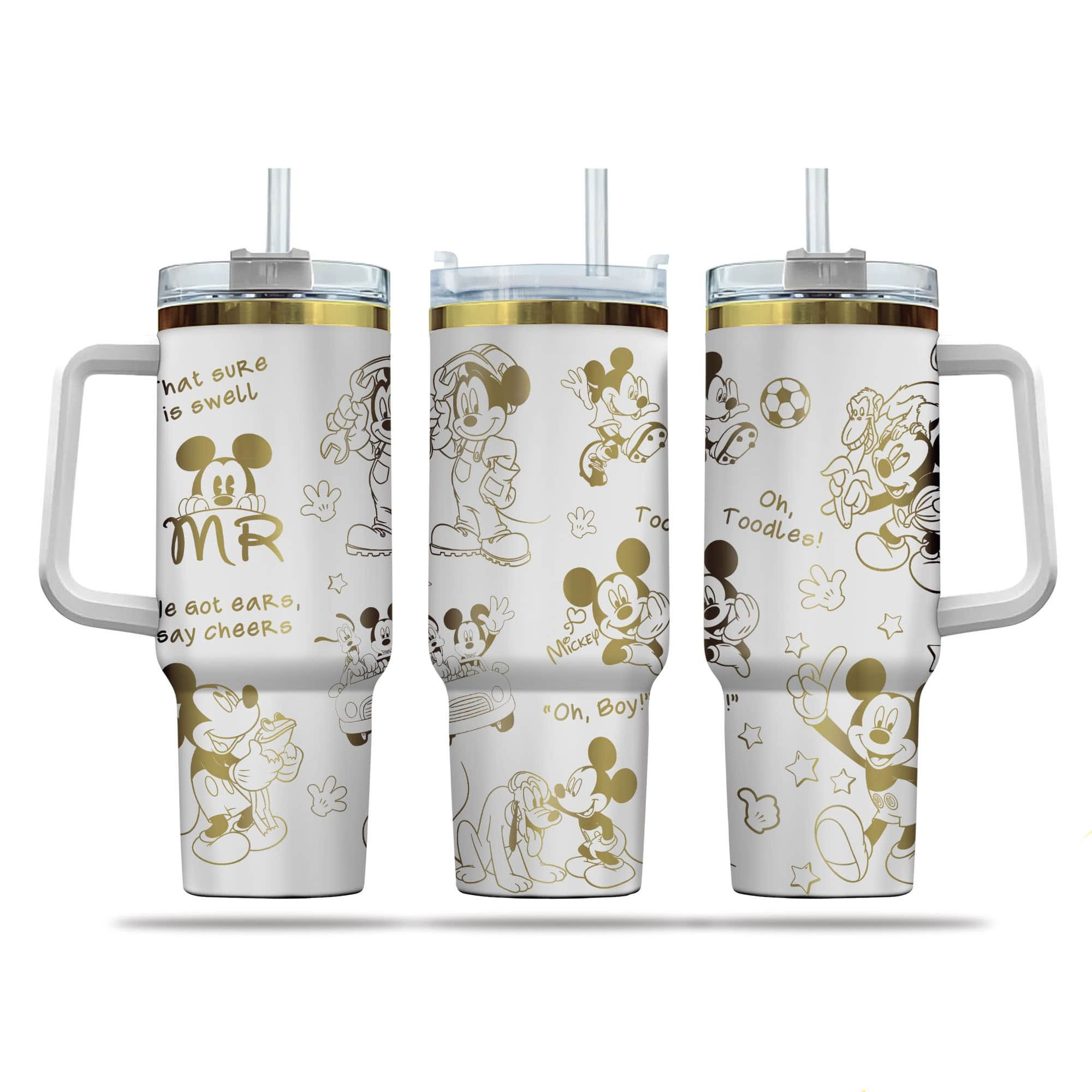 Mickey Cartoon Custom Stanley Cup 40 oz 30 oz Tumbler With Handle