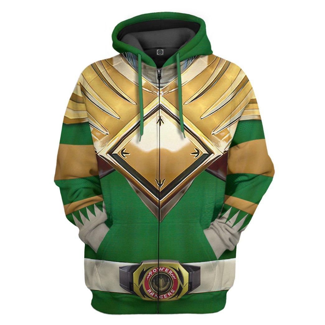 Mighty Morphin Green Power Rangers Costume Hoodie Sweatshirt T-Shirt Sweatpants Tracksuit - Stormmerch Exclusive
