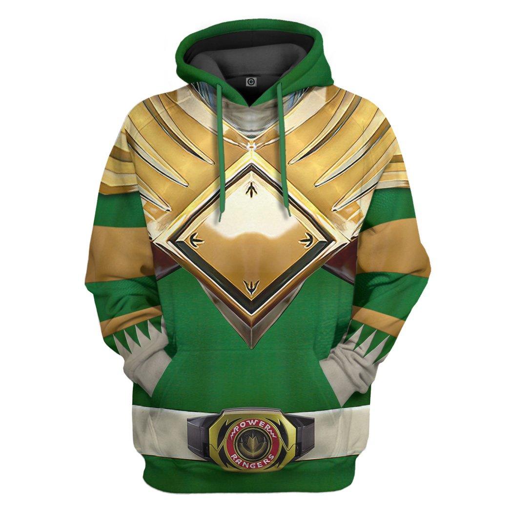 Mighty Morphin Green Power Rangers Costume Hoodie Sweatshirt T-Shirt Sweatpants Tracksuit - Stormmerch Exclusive