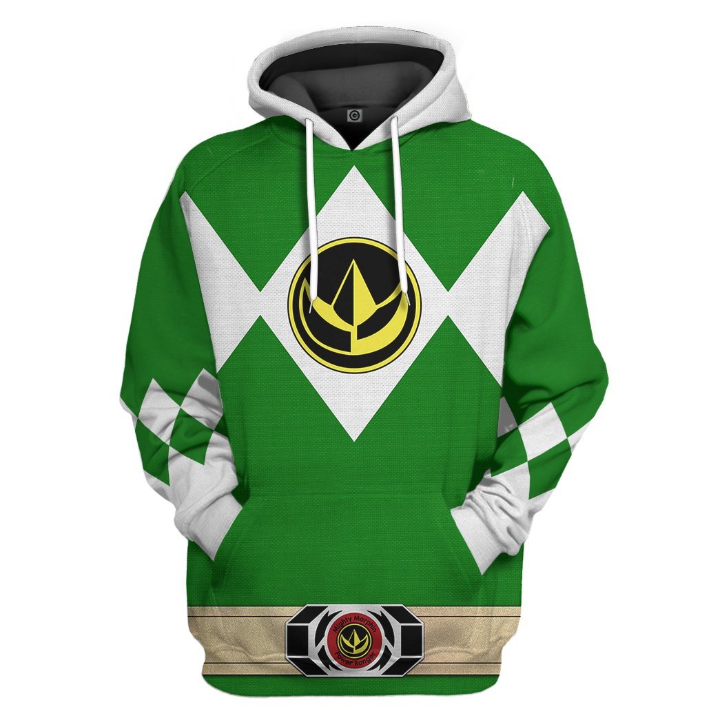 Mighty Morphin Power Ranger Green Costume Hoodie Sweatshirt T-Shirt Sweatpants Tracksuit - Stormmerch Exclusive
