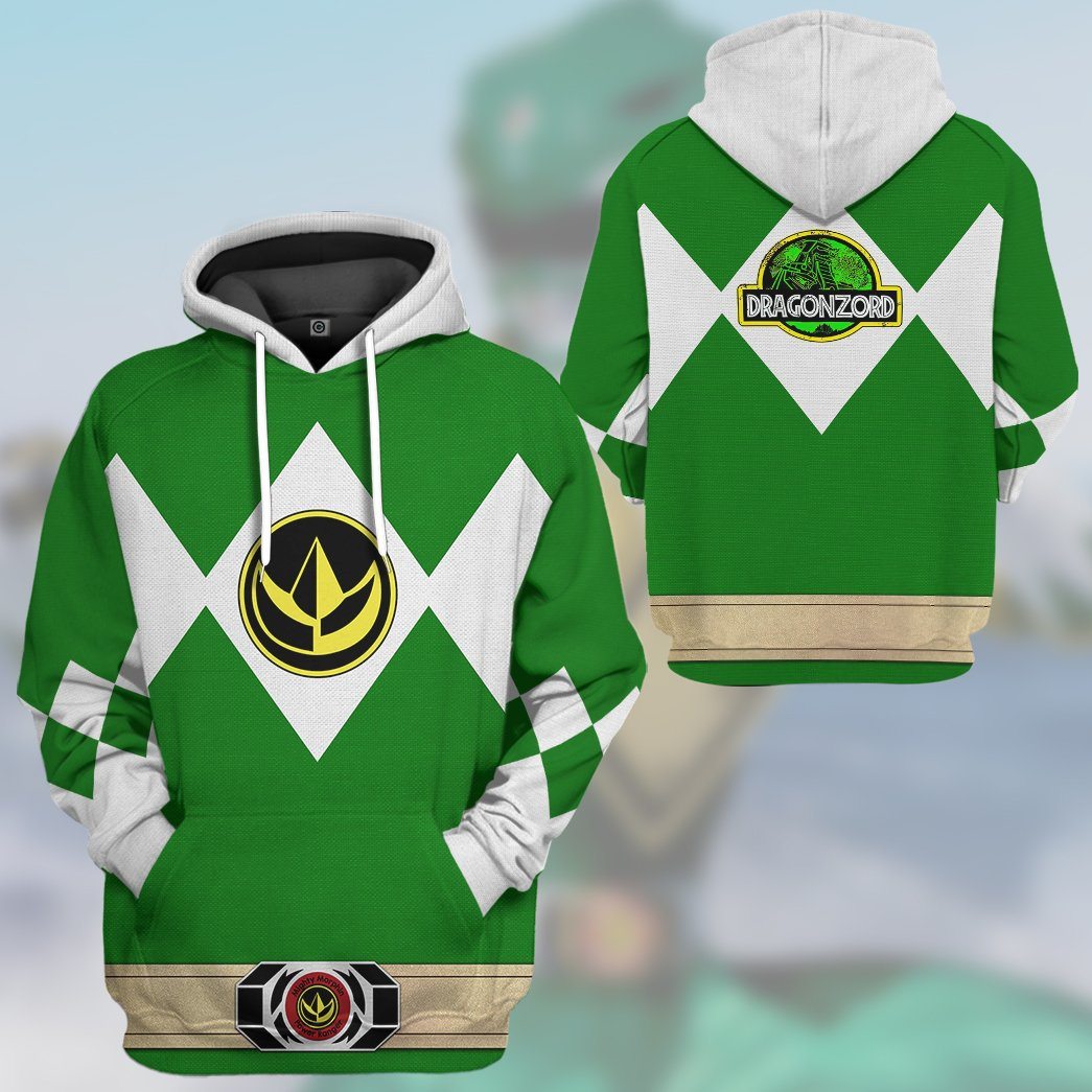 Mighty Morphin Power Ranger Green Costume Hoodie Sweatshirt T-Shirt Sweatpants Tracksuit - Stormmerch Exclusive