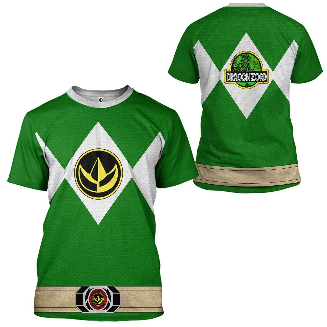 Mighty Morphin Power Ranger Green Costume Hoodie Sweatshirt T-Shirt Sweatpants Tracksuit - Stormmerch Exclusive
