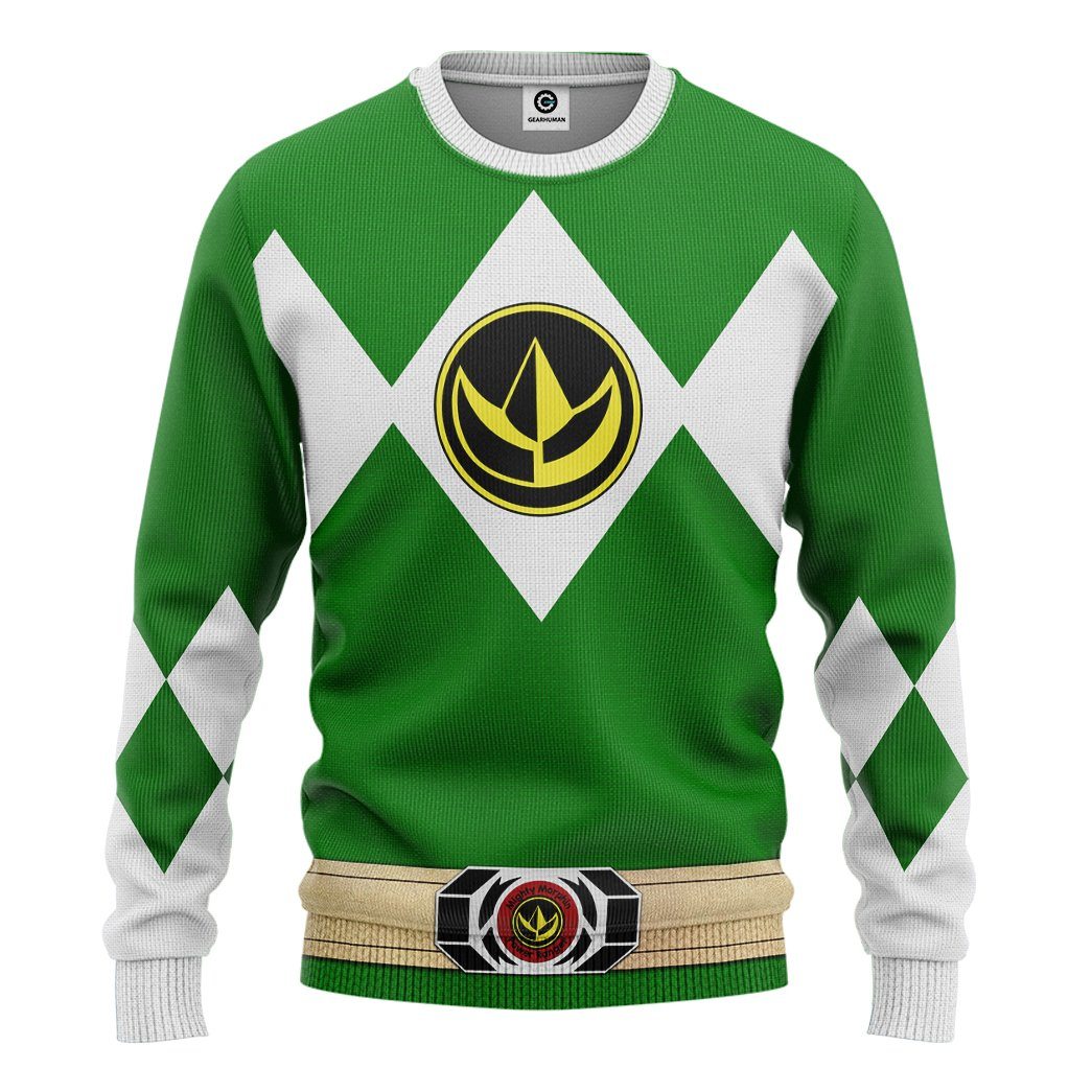 Mighty Morphin Power Ranger Green Costume Hoodie Sweatshirt T-Shirt Sweatpants Tracksuit - Stormmerch Exclusive