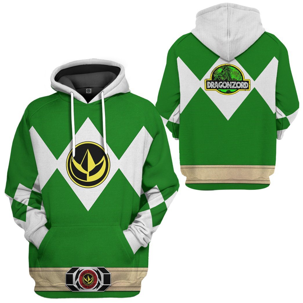 Mighty Morphin Power Ranger Green Costume Hoodie Sweatshirt T-Shirt Sweatpants Tracksuit - Stormmerch Exclusive