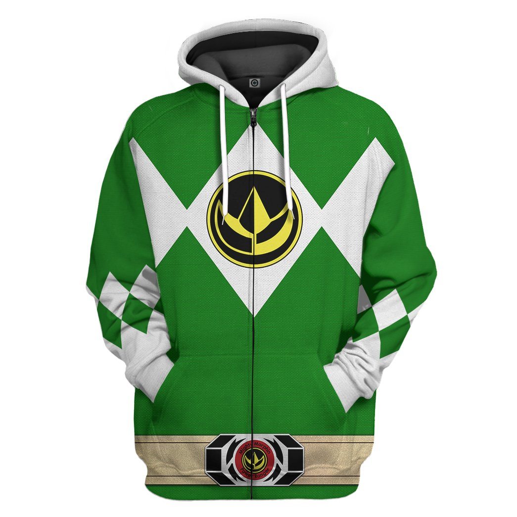Mighty Morphin Power Ranger Green Costume Hoodie Sweatshirt T-Shirt Sweatpants Tracksuit - Stormmerch Exclusive