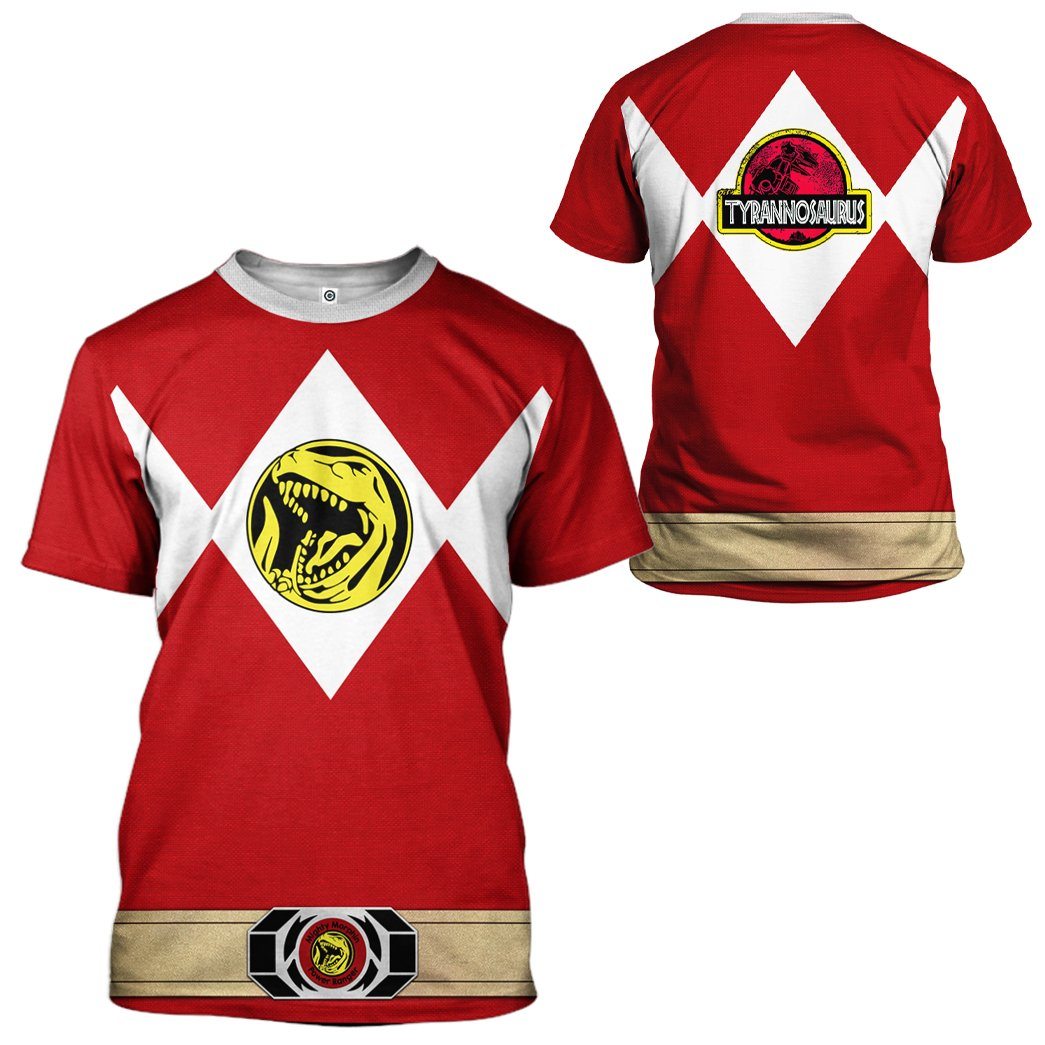 Mighty Morphin Power Ranger Red Costume Hoodie Sweatshirt T-Shirt Sweatpants Tracksuit - Stormmerch Exclusive