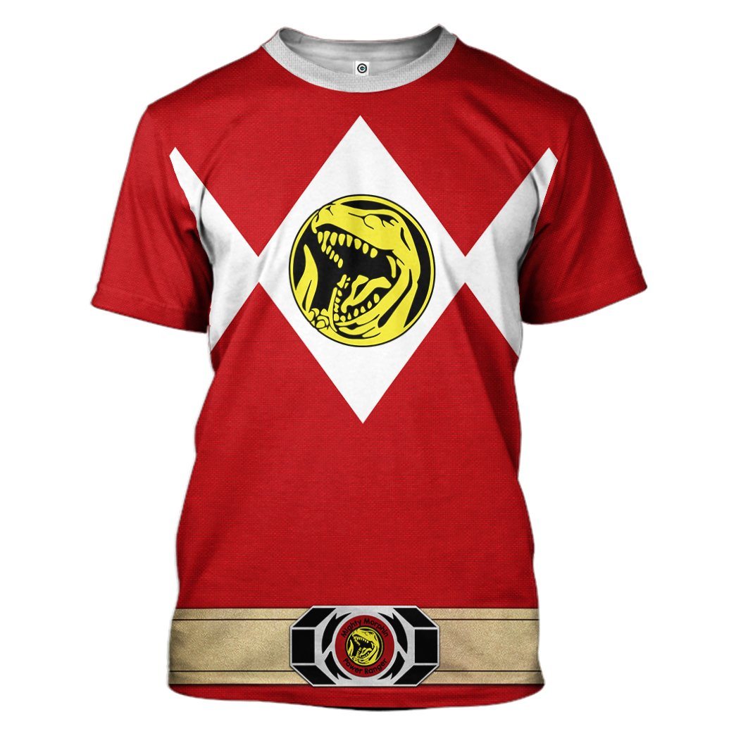 Mighty Morphin Power Ranger Red Costume Hoodie Sweatshirt T-Shirt Sweatpants Tracksuit - Stormmerch Exclusive