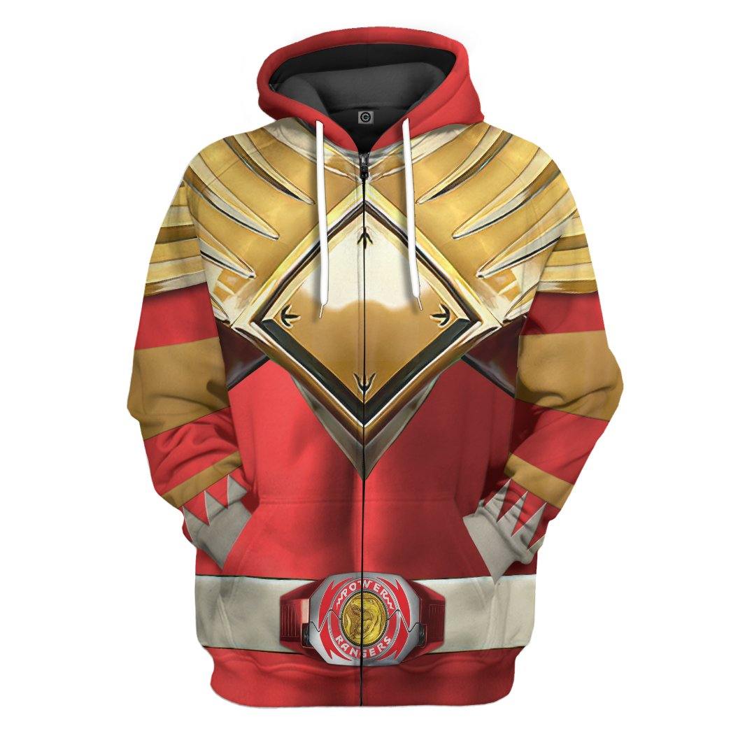 Mighty Morphin Red 2 Power Rangers Costume Hoodie Sweatshirt T-Shirt Sweatpants Tracksuit - Stormmerch Exclusive