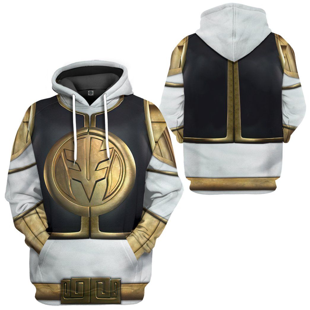 Mighty Morphin White Power Rangers Costume Hoodie Sweatshirt T-Shirt Sweatpants Tracksuit - Stormmerch Exclusive