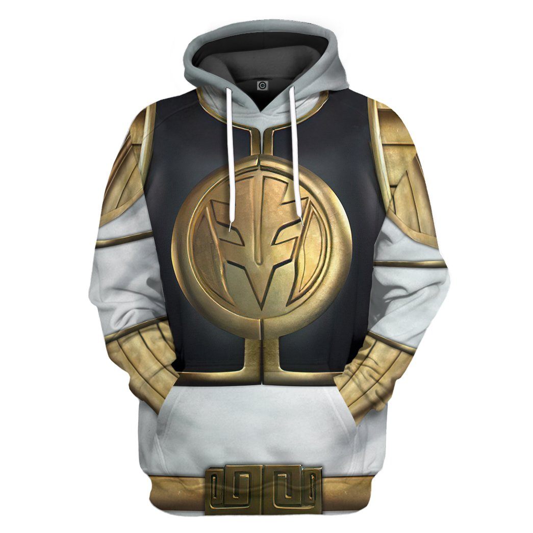 Mighty Morphin White Power Rangers Costume Hoodie Sweatshirt T-Shirt Sweatpants Tracksuit - Stormmerch Exclusive
