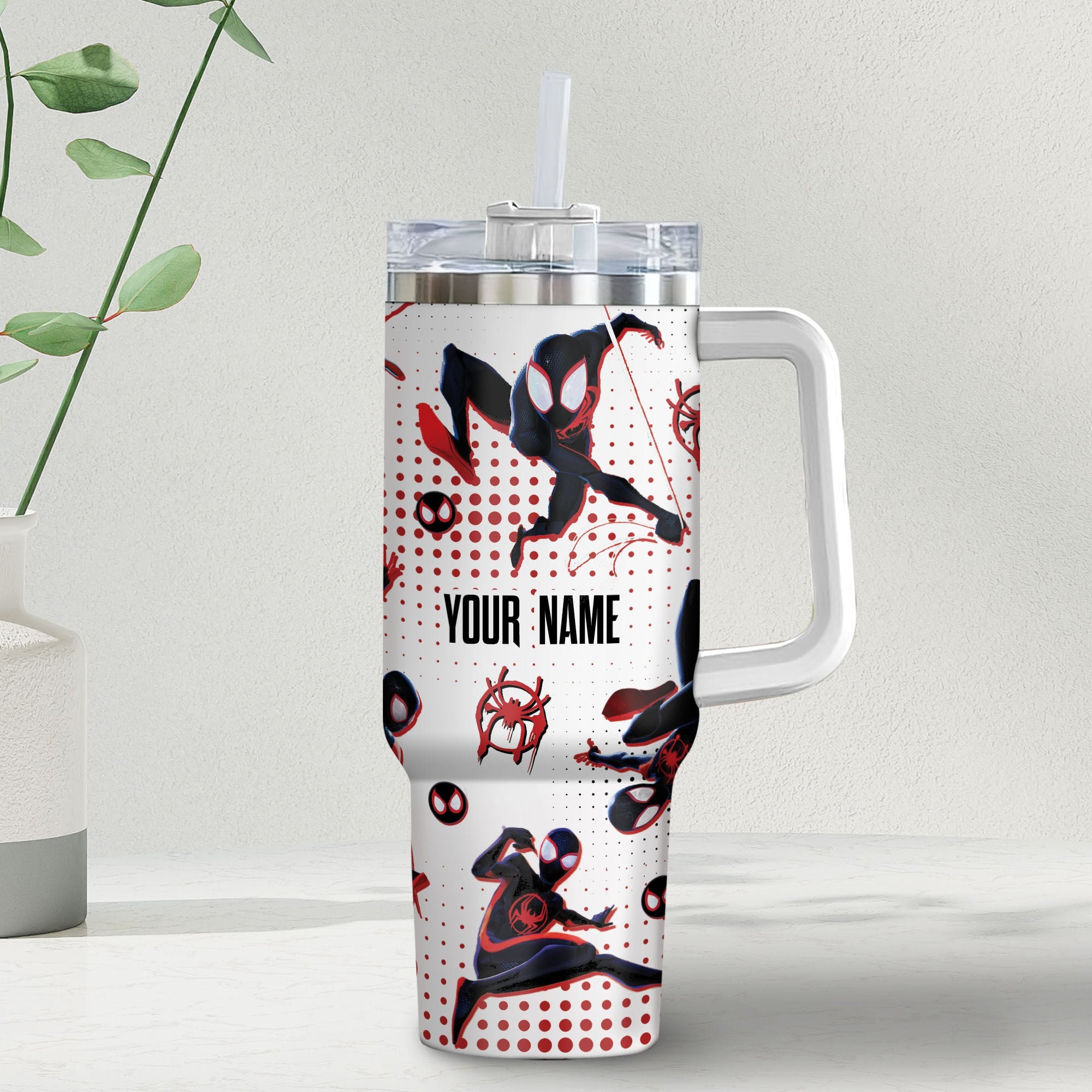 Miles Morales Spiderman Marvel Cartoon Custom Stanley Cup 40 oz 30 oz Tumbler With Handle