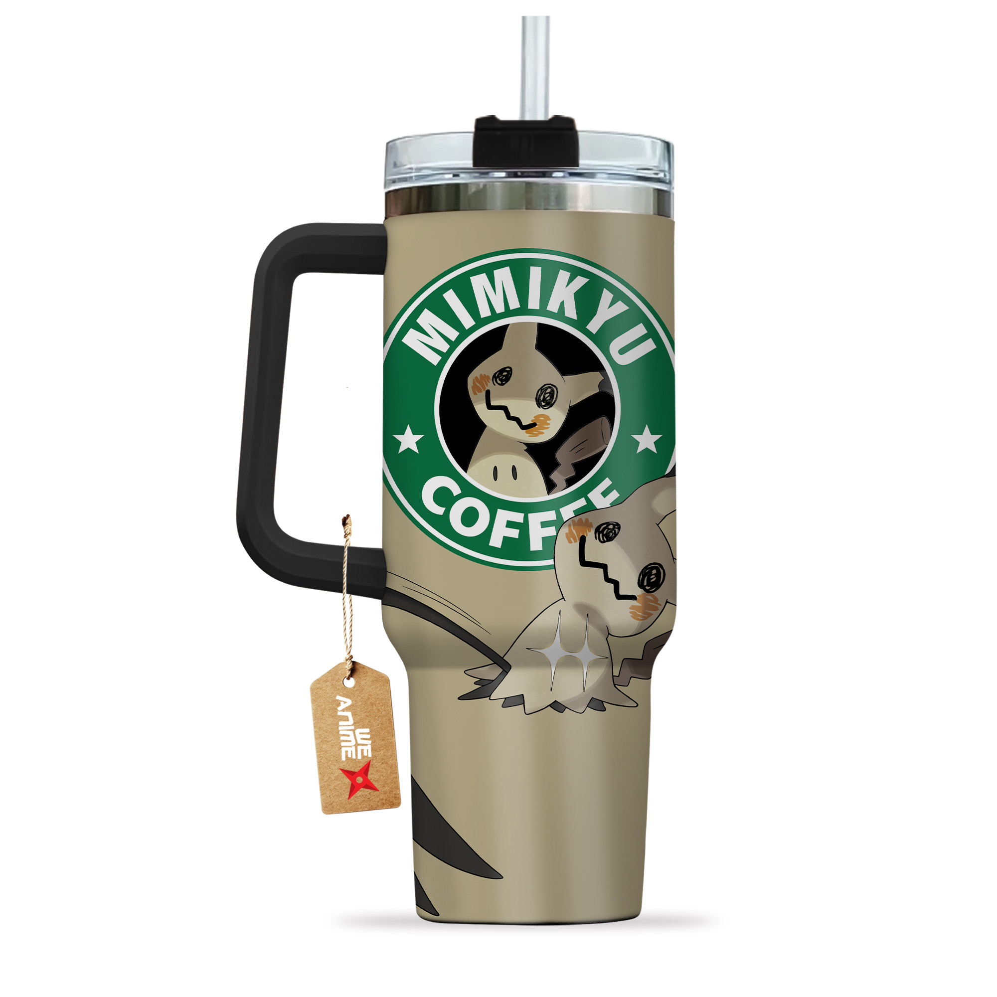 Mimikyu Coffee Pokemon Anime Custom Stanley Cup 40 oz 30 oz Tumbler With Handle