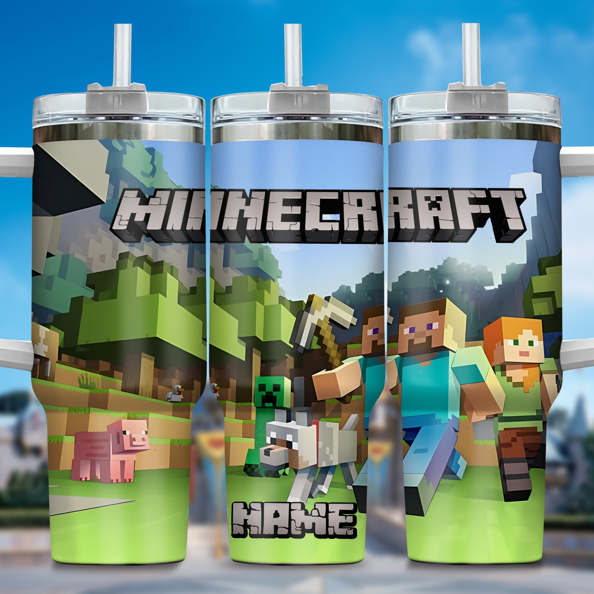 Minecraft oz Skinny Games Custom Stanley Cup 40 oz 30 oz Tumbler With Handle