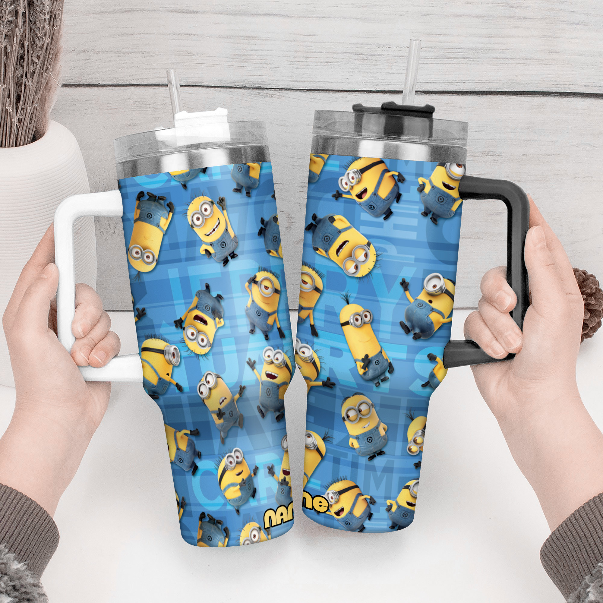 Minion Cartoon Custom Stanley Cup 40 oz 30 oz Tumbler With Handle
