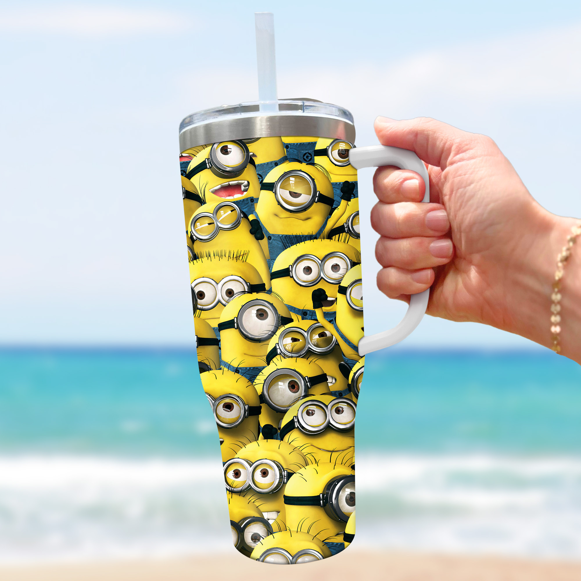 Minion Cartoon Custom Stanley Cup 40 oz 30 oz Tumbler With Handle