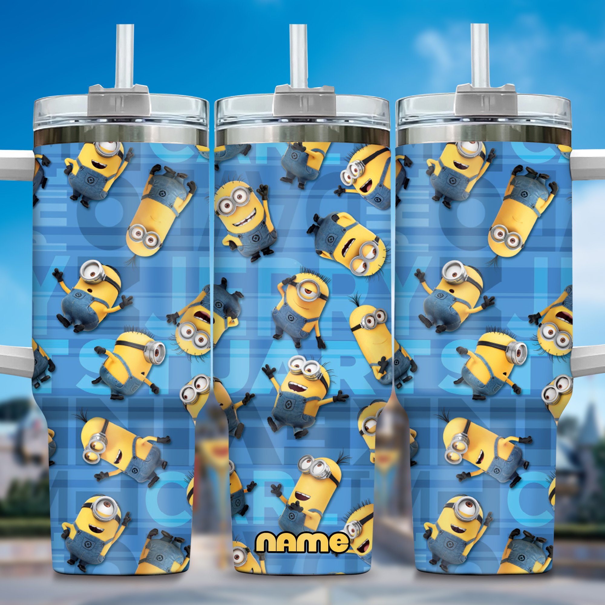 Minion Cartoon Custom Stanley Cup 40 oz 30 oz Tumbler With Handle
