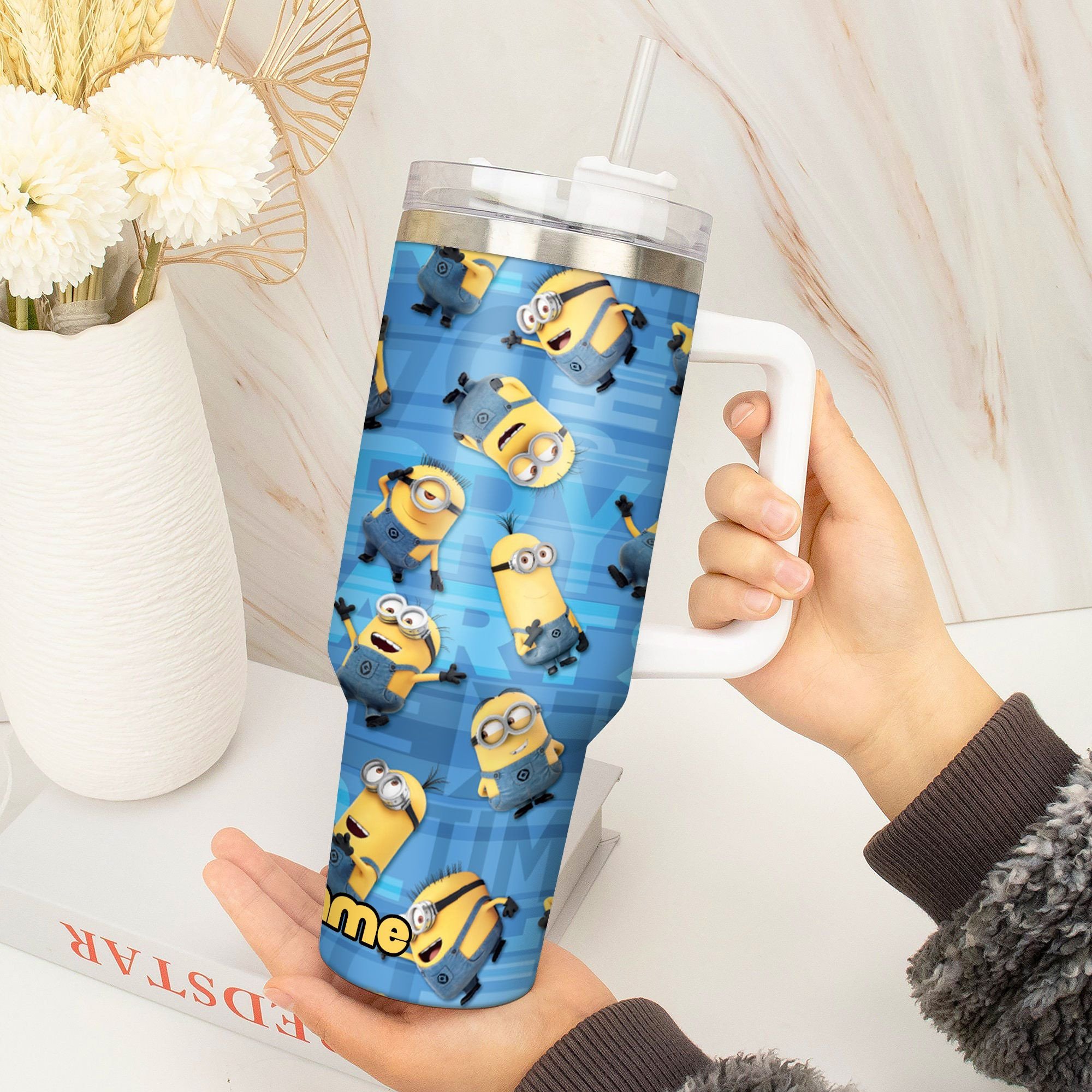 Minion Cartoon Custom Stanley Cup 40 oz 30 oz Tumbler With Handle