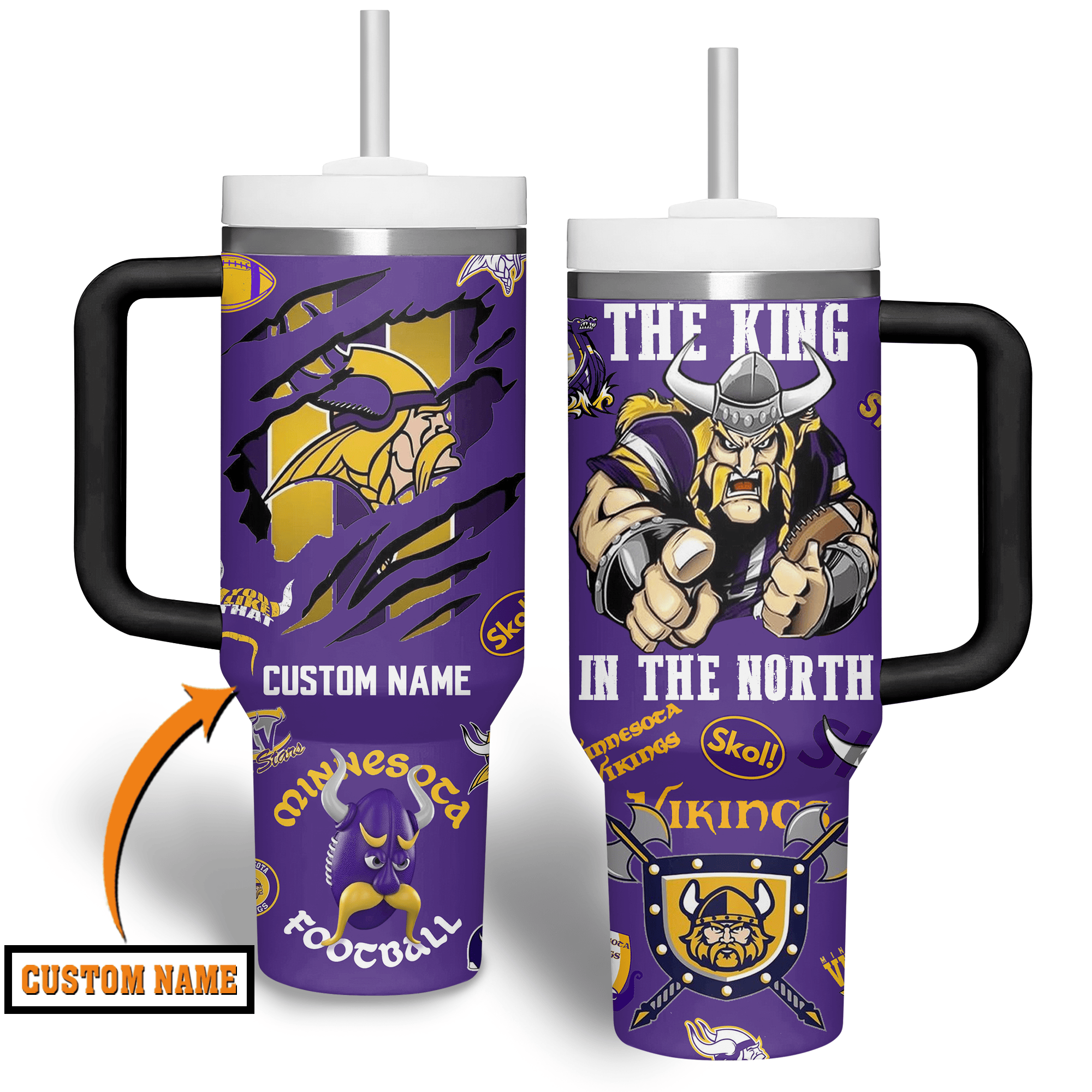 Minnesota Vikings NFL Custom Stanley Cup 40 oz 30 oz Tumbler With Handle