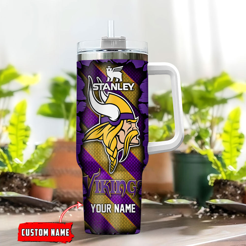 Minnesota Vikings NFL Custom Stanley Cup 40 oz 30 oz Tumbler With Handle