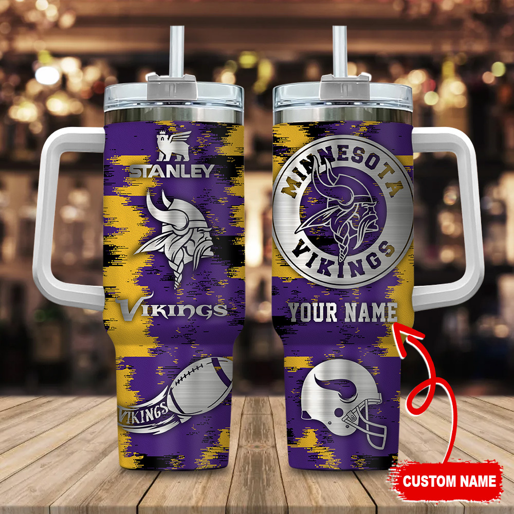 Minnesota Vikings NFL Custom Stanley Cup 40 oz 30 oz Tumbler With Handle