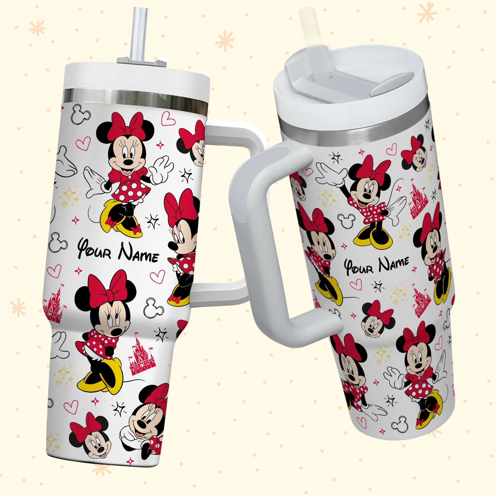 Minnie Mouse Disney Cartoon Custom Stanley Cup 40 oz 30 oz Tumbler With Handle