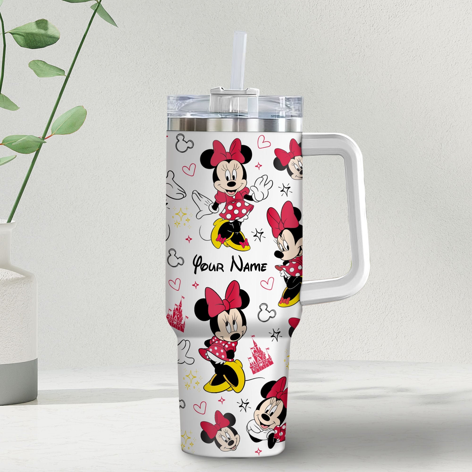 Minnie Mouse Disney Cartoon Custom Stanley Cup 40 oz 30 oz Tumbler With Handle